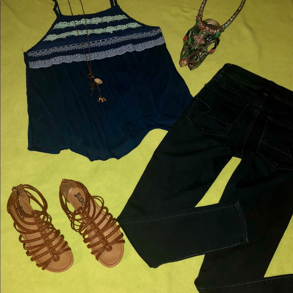 Boho chic styled cami with adjustable straps
